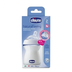 Kojenecká láhev CHICCO NATURAL FEELING silikonový dudlík 250ml od 2m+