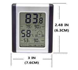 Teploměr s vlhkoměrem DTH-124 s kalibrací