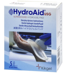 HydroAid USG® hydrogel, průměr 5 cm/6mm, 5 ks,Sterilní hydrogelová distanční podložka pro sonografii