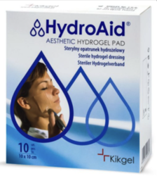 HydroAid® hydrogel, 10 X 10 cm, 10 ks, sterilní hydrogelové krytí pro estetickou medicínu a plastickou chirurgii