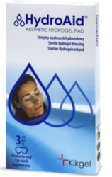 HydroAid® hydrogel, Oční maska, 3 ks, sterilní hydrogelové krytí pro estetickou medicínu a plastickou chirurgii